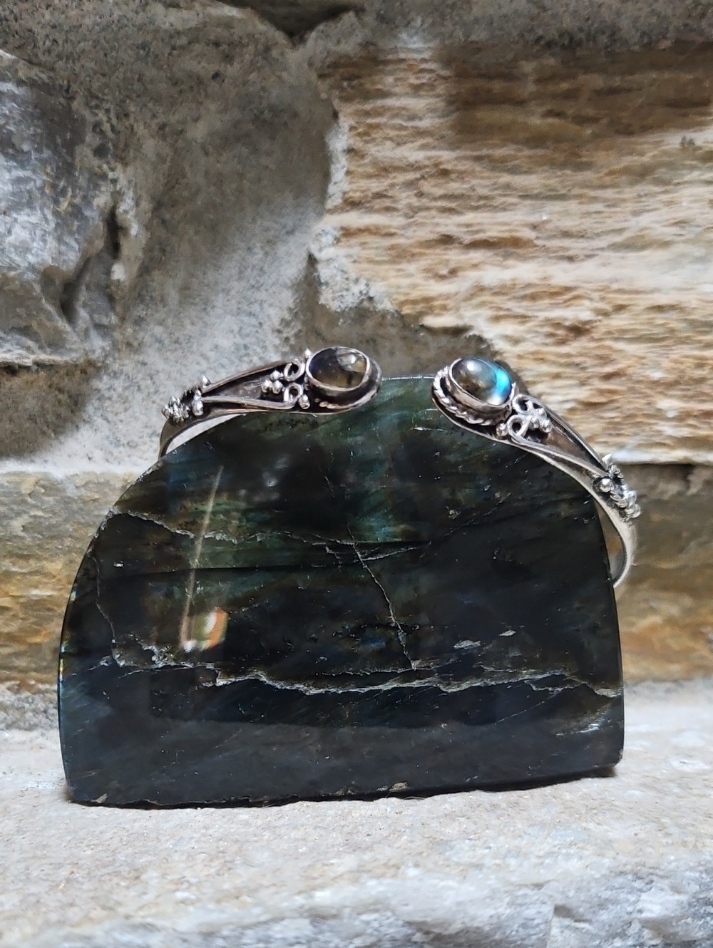 Sterling Silver Labradorite Cuff Bracelet